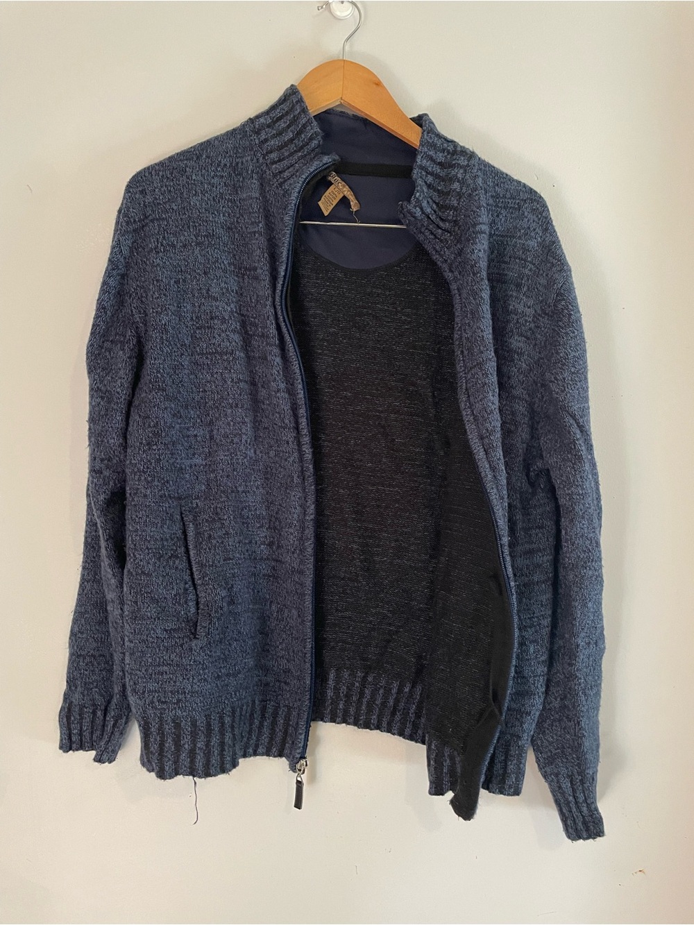 🐱 Blue | Sz Large Zip Up Sweater
